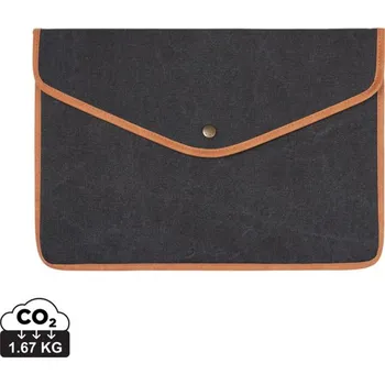 batoh na notebook VINGA Pochette ordinateur 14" en toile recyclée GRS Bosler - Černá, Firemní dárkové předměty s vlastním potiskem