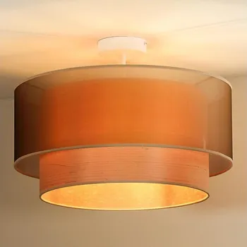 Duolla - Přisazený lustr WOOD BOHO 1xE27/15W/230V pr. 45 cm měděná/béžová