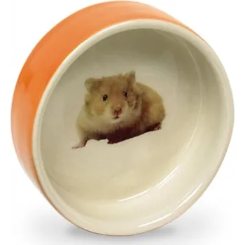miska pro malé zvíře Nobby Hamster keramická miska hlodavec 7,5 x 2,5cm oranžová