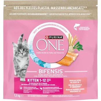 Krmivo pro kočku výhodné balení: 3x1,5kg PURINA ONE Junior s lososem granule pro kočky