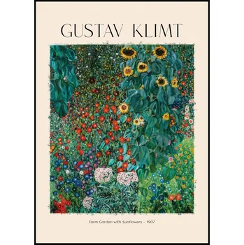 Plakát Jen tak z lásky Gustav Klimt - Zahrada se slunečnicemi Rozměr plakátu: A4 (21 x 29,7 cm)