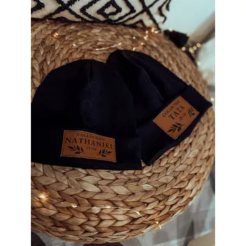 Kojenecká čepice Párová čepička pro tátu a dítě Barva čepičky: Černá, Velikost dětské čepičky: 40 - 48 cm - od 5 měsíců do 3 let&nbsp;