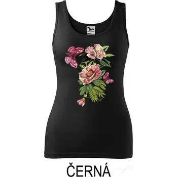 Dámské tričko Tílko dámské, Rozkvetlá zahrada Barva: Černá, Velikost: L