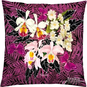 Povlak na dekorativní polštářek Povlak na polštář 40 x 40 cm - Tajemství orchidejí v červeném