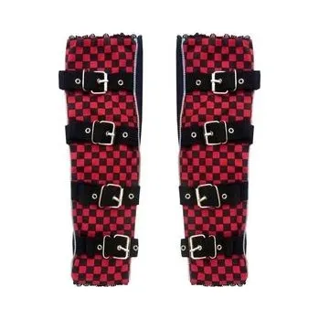 Cyklistické návleky Návleky s přezkami červeno-černá šachovnice