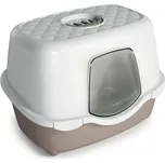 Stefanplast Toaleta pro kočky Trés Chic Indoor Filter, krytá - kočičí WC s filtrem, holubí šedá/bílá