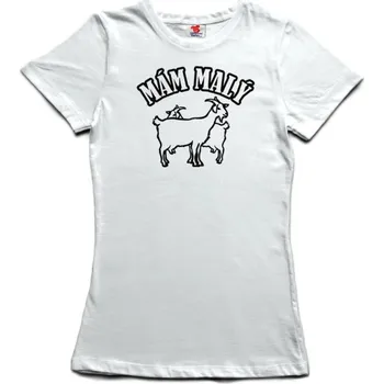 Žertovný předmět Mám malý kozy - dámské tričko s potiskem L bílá - white Černá - 402