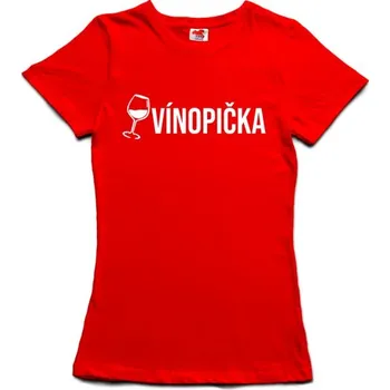 Žertovný předmět Vínopička - dámské tričko L červená - red Bílá - 401