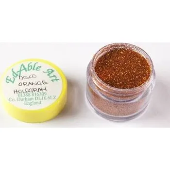 Jedlá dekorace na dort Třpyt dekorační disco Orange Hologram