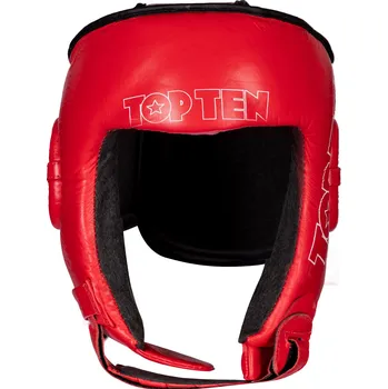 Chránič hlavy na box a bojový sport Top TEN IFMA přilba Jarot Muay - červená, 4071 M