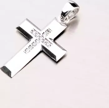 Přívěsek Přívěsek bílé zlato 585 zirkon kříž 43-21749