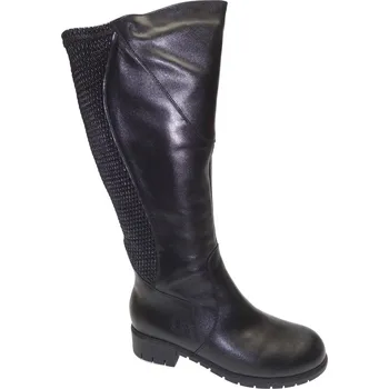 Dámské kozačky De-Plus Zimní vycházková obuv-kozačky, De-Plus, šíře K, černá: Černá Hladká kůže 29,2 44 (47-53 cm) - XXL vario K - extra široká (23796-23798)