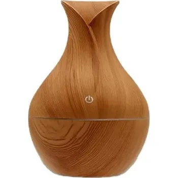 Aroma difuzér Ultrazvukový aroma difuzér Wood Vase Shape 130 ml Barva: Světlé dřevo I pro zvlhčení vzduchu