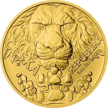 Sběratelství Zlatá uncová investiční mince Český lev 2023 stand
