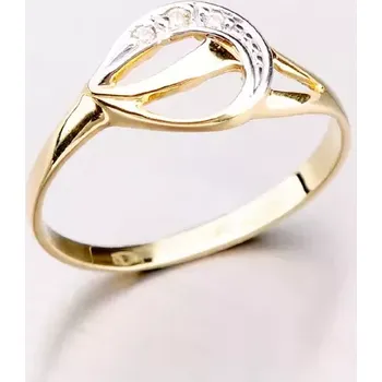 Prsten Dámský prsten žluté zlato 585 zirkon 41-NF163 velikost 56