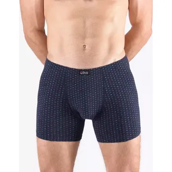Pánské oblečení GINA pánské boxerky s delší nohavičkou nadměrné, šité, s potiskem 74174P lékořice brandy 66/68