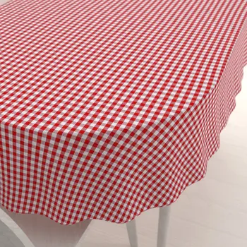 ubrus Bavlněný oválný ubrus Olivia OL-008 Červeno-bílá kostka malá 100x160 cm
