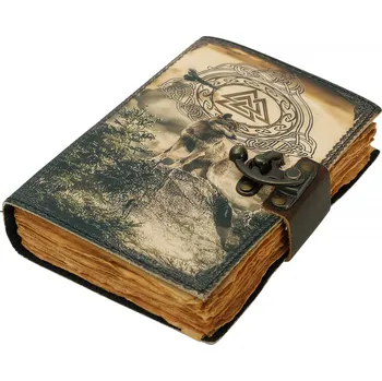Karnevalový kostým Leather Journals Kožený sešit s UV potiskem „Severský vlk“