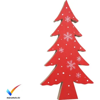 Anděl Přerov Strom dřevěný červený na postavení 15 x 25,5 cm