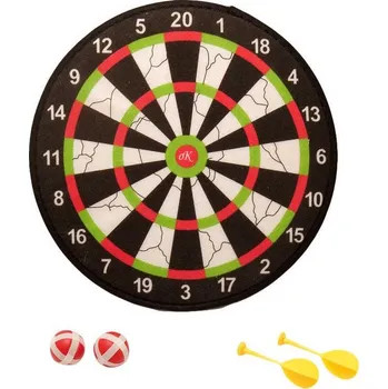 Terč na šipky Terč na suchý zip látkový 35cm set se 2 šipkami a 2 míčky v sáčku