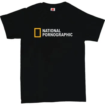 Žertovný předmět National pornographic - pánské tričko s potiskem XXL černá - black Bílá - 401