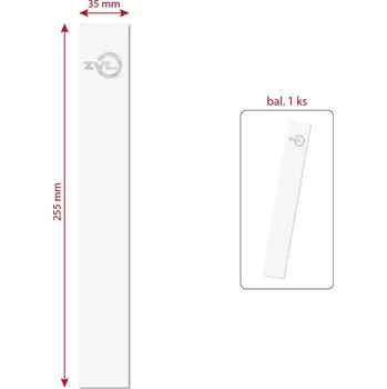 Karburátor MOTOMAX, s.r.o. Nálepka nádrže ZVL bílá - stříbrný potisk *M