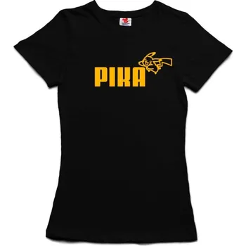 Žertovný předmět PIKA - dámské tričko s potiskem L černá - black Žlutá - 418