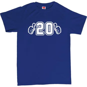 Žertovný předmět Narozeninové tričko - 20 let XL modrá - royal Bílá - 401