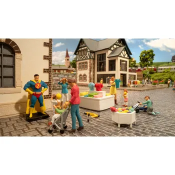 H0 - sada figurek + předmětů "hračkářství" / NOCH 16240