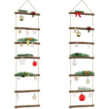 Bytová dekorace vidaXL Nástěnné dekorace ve tvaru žebříku 2 ks 30x100cm Přírodní větev [4101014]