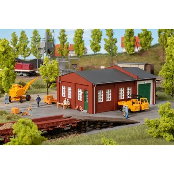 Modelářství H0 - Budova údržby železnice, s rampou / Auhagen 11462