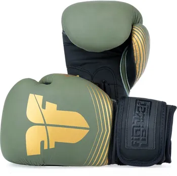 Boxerské rukavice Boxerské rukavice Fighter SPLIT Stripes - khaki/zlatá 8