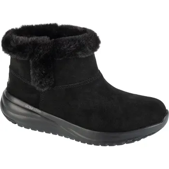 Dámská treková obuv Černé semišové dámské zimní kotníkové boty Skechers On-The-Go Stellar - Cozy Step 144775-BBK Velikost: 37