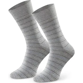 Oblečení a móda Šedé melanž pánské pruhované ponožky Art.056 IC241, GRAY MELANGE Velikost: 45/47