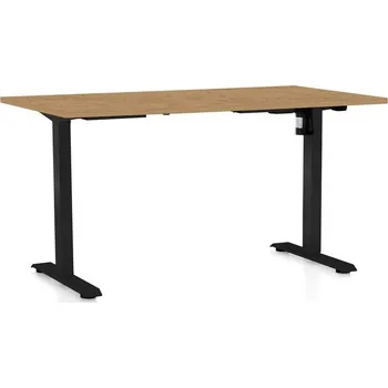 Psací stůl Výškově nastavitelný stůl OfficeTech A, 120 x 80 cm, černá podnož, dub kamenný