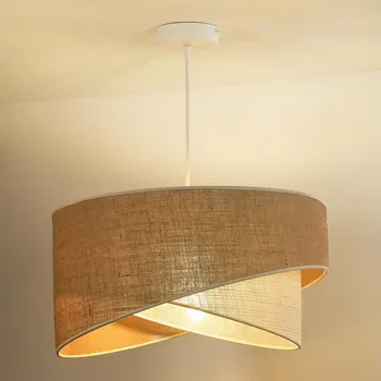 Duolla - Lustr na lanku YUTE CELLO 1xE27/15W/230V pr. 45 cm hnědá/šedá