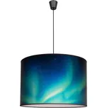 Duolla - Lustr na lanku PRINT L 1xE27/40W/230V pr. 45 cm černá/tyrkysová