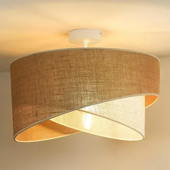 Duolla - Přisazený lustr YUTE CELLO 1xE27/15W/230V pr. 45 cm hnědá/šedá