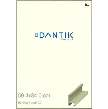 Rám na obraz DANTIK rámeček 59,4x84 | ALU profil 6030 Dýha barevná zelená pastel (Plexi Čiré) (Vyrobeno s láskou u nás v DANTIKU)