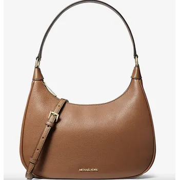 Kožená kabelka přes rameno Michael Kors Cora hnědá
