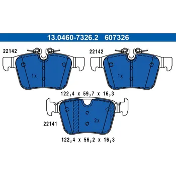 Brzdová destička Sada brzdových destiček, kotoučová brzda ATE 13.0460-7326.2