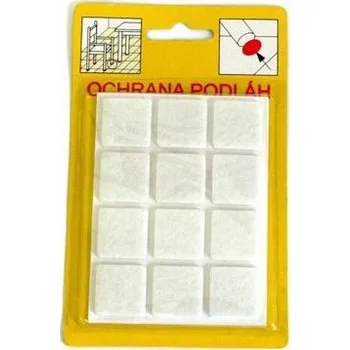 Podložka pod nábytek Ochrana podlah filcová, 21x21mm, 12 ks/balení, bílá
