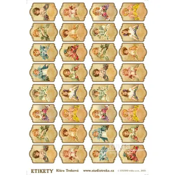 Speciální papír Samolepicí etikety holčičky, bez nápisů