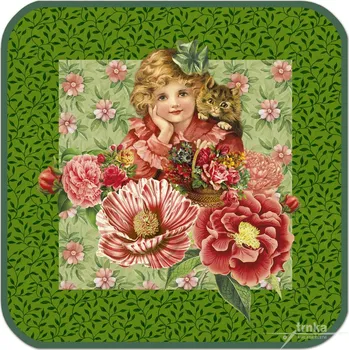 Chňapka Bavlněná podložka pod hrnec - Holčička s kočičkou