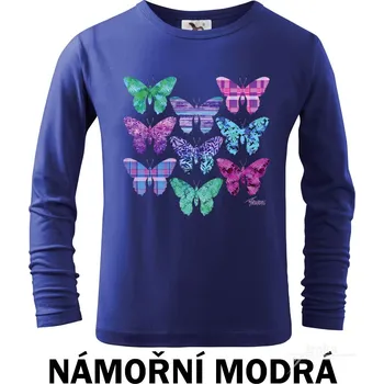 Tričko dětské DR, Motýli Barva: Námořní modrá, Velikost: 134