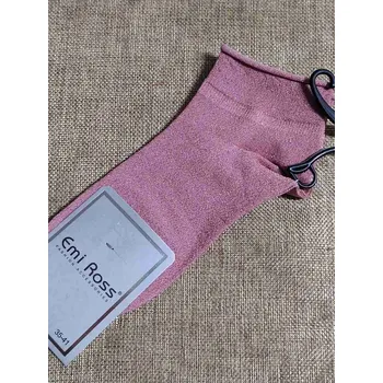 Dámské ponožky Dámské ponožky kotníkové s lurexem barva růžová