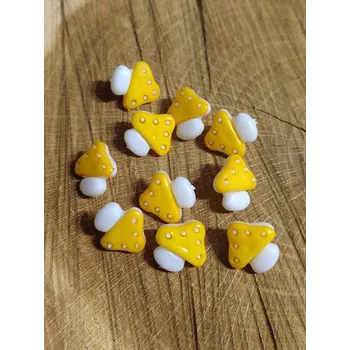 Knoflík Knoflík dětský houba 10 ks barva žlutá