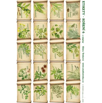 Samolepící dekorace Samolepky na kořenky 6, s nápisy