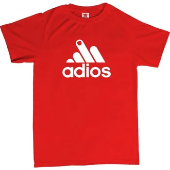 Žertovný předmět Adios - pánské tričko 3XL červená - red Bílá - 401