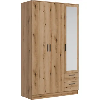 Šatní skříň Skříň Montana třídvéřová se zrcadly 120cm - Skříň třídvéřová se šuplíky